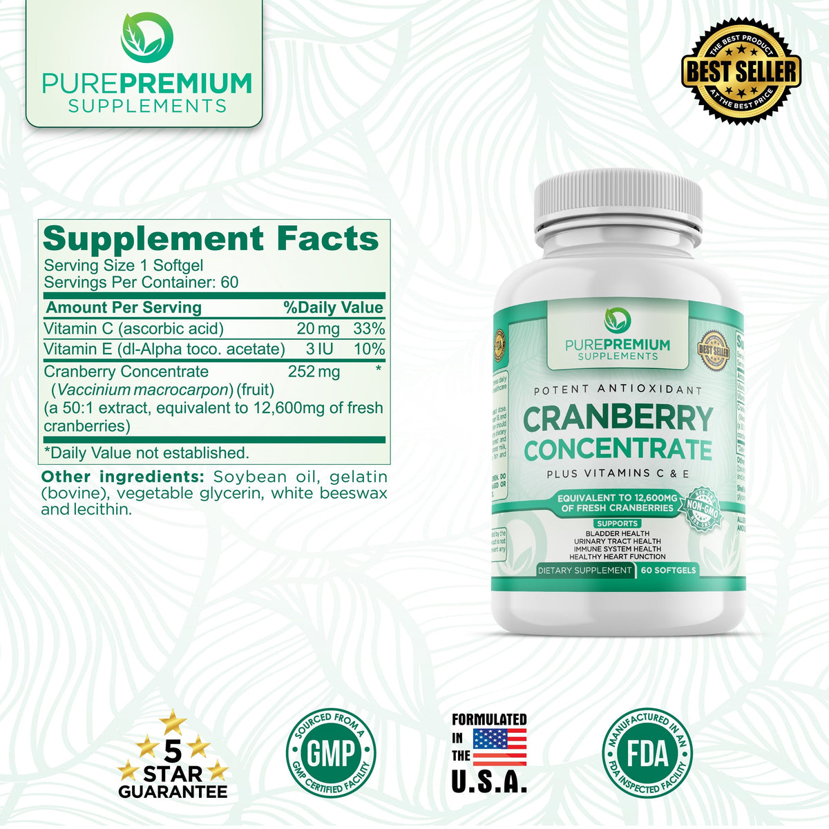 Premium Cranberry Concentrate Supplement