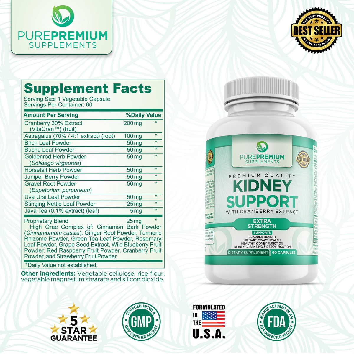 Premium Kidney Support / Kidney Cleanse Supplement
